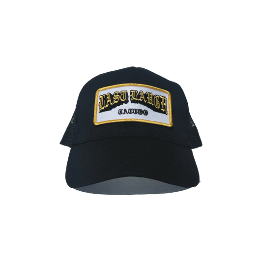 PATCH TRUCKER HAT — BLACK